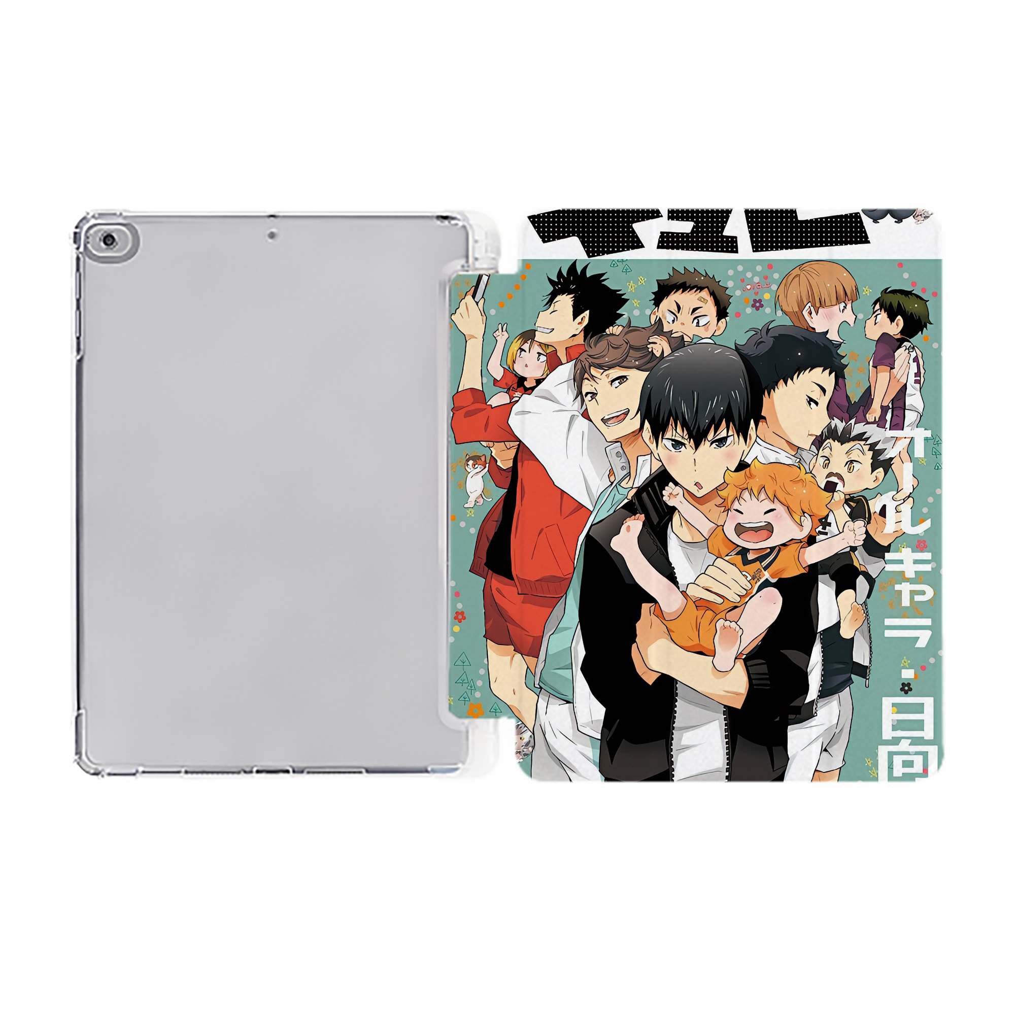 （画像用） ハイキュー!! Haikyu!! IPad ケース ペン収納付き 三つ折りスタンド PUレザー×シリコン 対応機種9.5/10.5/10.9インチ